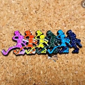Grateful Dead Dancing Skeletons hat pin, Grateful Dead enamel pin